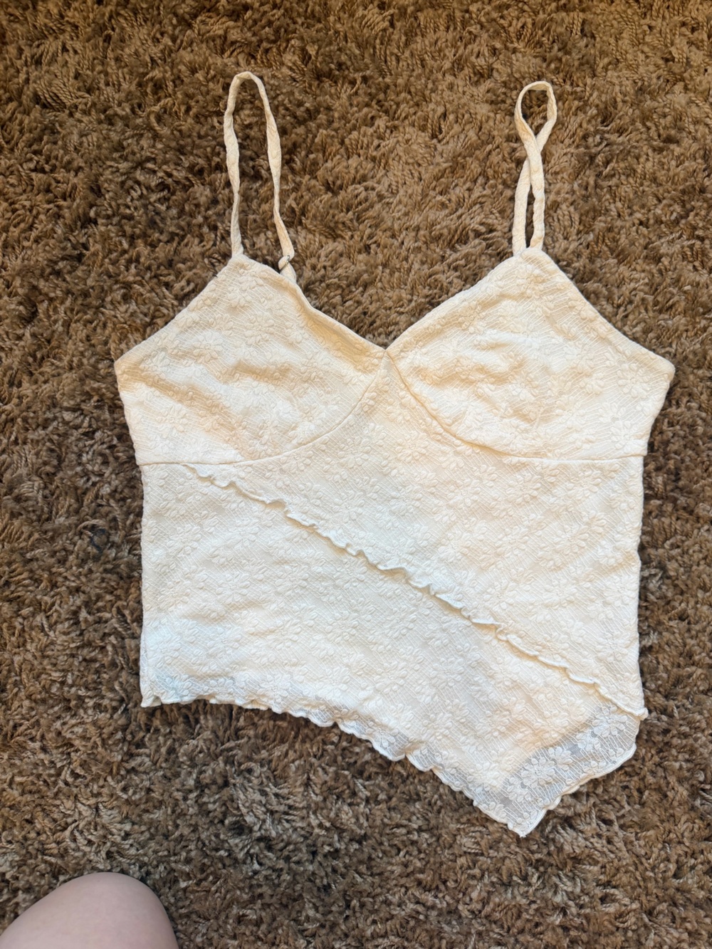 No Boundaries Lace Cami Tank Ivory Sz M